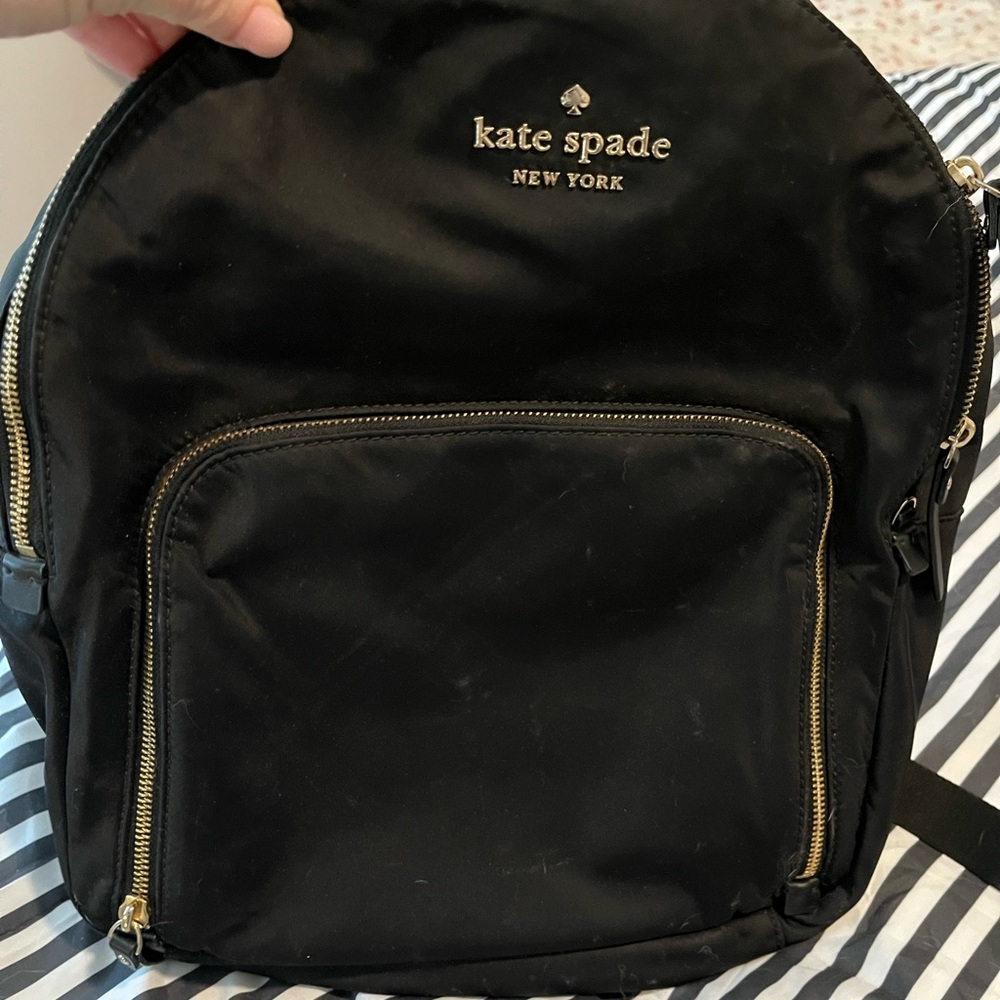 Used Black Kate Spade nylon backpack